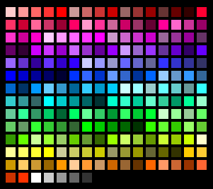 Standard web-safe palette